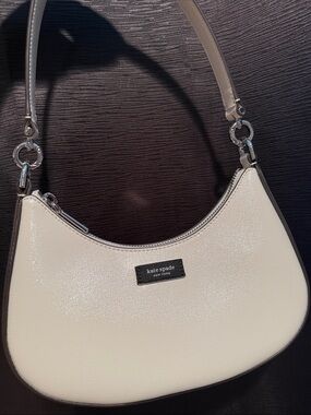 kate spade Cream Shoulder Hobo Bag with Silver Hardware